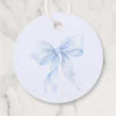 Baby in Bloom Blue Bow Floral Vielen Dank Geschenkanhänger (Rückseite)