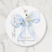 Baby in Bloom Blue Bow Floral Vielen Dank Geschenkanhänger (Vorderseite)