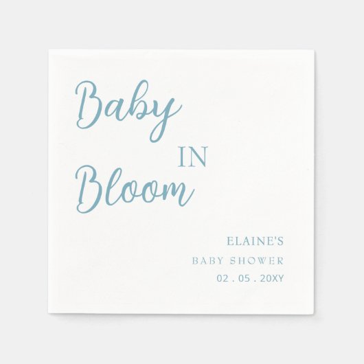 Baby in Bloom Blue Boy Baby Dusche Serviette (Vorderseite)