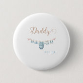 Baby in Bloom Blue Daddy zu Baby Dusche Button (Vorderseite)