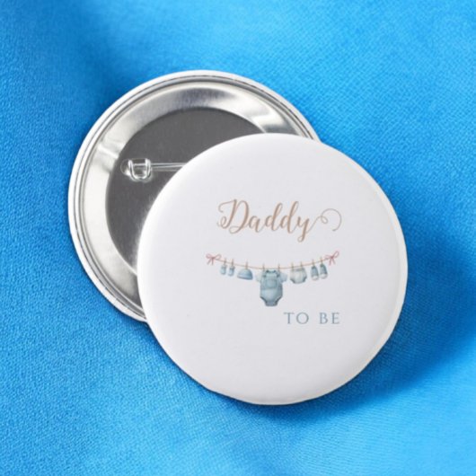 Baby in Bloom Blue Daddy zu Baby Dusche Button