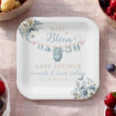Baby in Bloom Blue Floral Baby Boy Dusche Pappteller