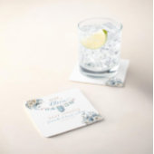 Baby in Bloom Blue Floral Baby Boy Dusche Rechteckiger Pappuntersetzer