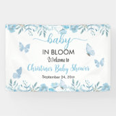 Baby in Bloom Blue Floral Baby Dusche Banner (Horizontal)