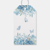 Baby in Bloom Blue Floral Baby Dusche Geschenkanhänger (Rückseite)