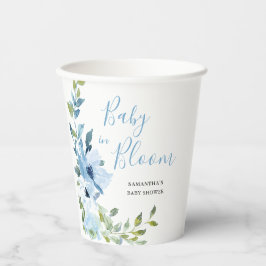 Baby in Bloom Blue Floral Baby Dusche Pappbecher