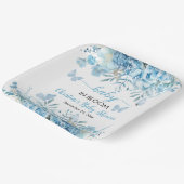 Baby in Bloom Blue Floral Baby Dusche Pappteller (Gewinkelt)