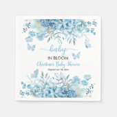 Baby in Bloom Blue Floral Baby Dusche Serviette (Vorderseite)