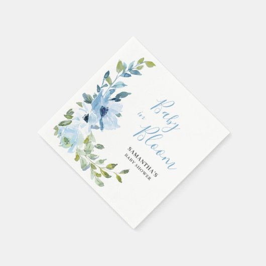 Baby in Bloom Blue Floral Serviette (Ecke)