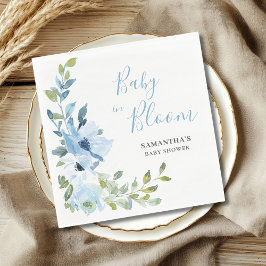Baby in Bloom Blue Floral Serviette