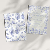 Baby in Bloom Blue Garden Chinoiserie Babydusche Einladung