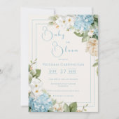 Baby in Bloom Blue Hydrangea Shower Invitation Einladung (Vorderseite)