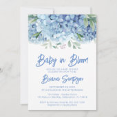 Baby in Bloom Blue Hydrangeas Baby Dusche Einladung (Vorderseite)