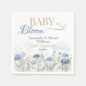 Baby in Bloom Blue Meadow Wildflower Botanical Serviette (Vorderseite)