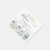 Baby in Bloom Blue Meadow Wildflower Botanical Serviette (Ecke)