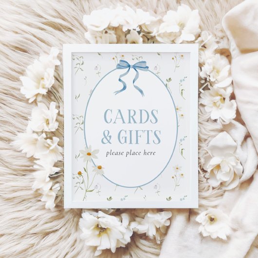 Baby in Bloom Blue Spring Blumenkarten & Geschenke Poster