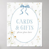 Baby in Bloom Blue Spring Blumenkarten & Geschenke Poster (Vorne)