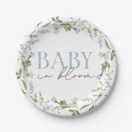 Baby in Bloom Blue Spring Floral Pappteller