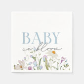 Baby in Bloom Blue Spring Floral Serviette (Vorderseite)