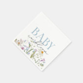 Baby in Bloom Blue Spring Floral Serviette (Ecke)