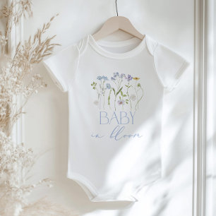 Baby in Bloom Blue Wildblumen blühend Strampler