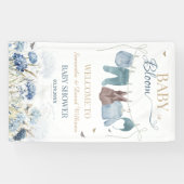 Baby in Bloom Blue Wildflower Clothesline Banner (Horizontal)