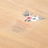 Baby in Bloom, Blume, Baby- oder Mädchendusche Acryleinladungen (Ablage )