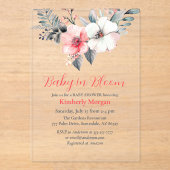 Baby in Bloom, Blume, Baby- oder Mädchendusche Acryleinladungen (Vorderseite)