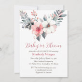 Baby in Bloom, Blume, Baby- oder Mädchendusche Einladung (Vorderseite)