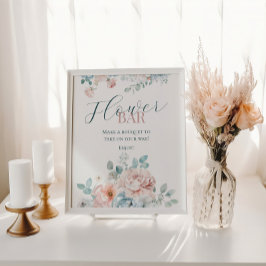 Baby in Bloom Blume Bar Dusty Blue Baby Dusche Poster