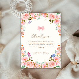 Baby in Bloom Blume Butterfly Garden Kinderdusche Dankeskarte