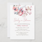 Baby in Bloom, Blume, Girl oder Boy Baby Dusche Einladung (Vorderseite)