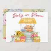 Baby in Bloom Blume Market Einladung (Vorne/Hinten)