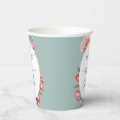 Baby in Bloom Blume Rose Pink Baby Dusche Willkomm Pappbecher (Links)