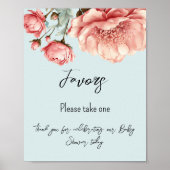 Baby in Bloom Blume Rose Pink Baby Duschfavoriten Poster (Vorne)