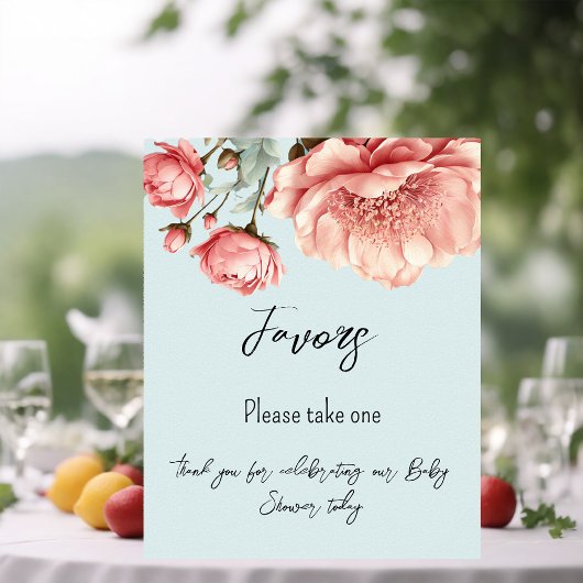 Baby in Bloom Blume Rose Pink Baby Duschfavoriten Poster