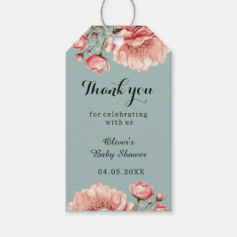 Baby in Bloom Blume Rose Pink Baby Show Vielen Dan Geschenkanhänger