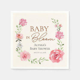 Baby in Bloom Blume Thema Kinderdusche individuell Serviette