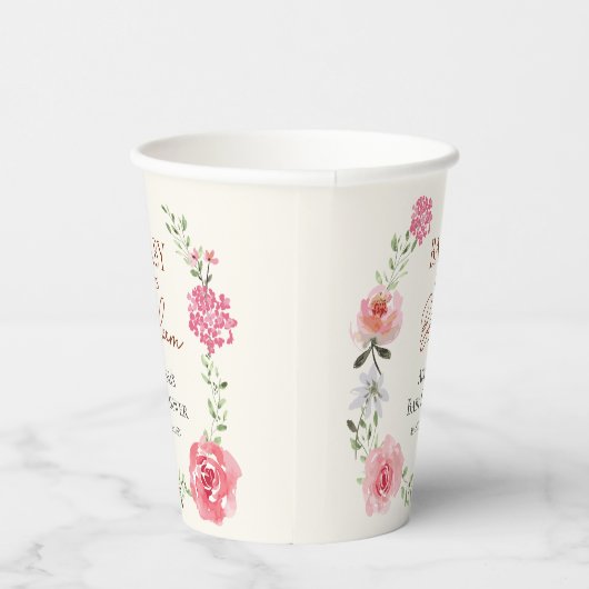 Baby in Bloom Blume Themed Baby Dusche Custom Pappbecher (Rechts)