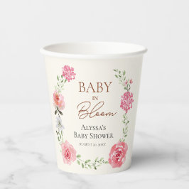 Baby in Bloom Blume Themed Baby Dusche Custom Pappbecher