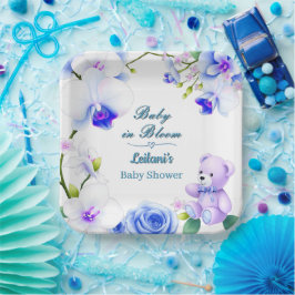 Baby in Bloom Blumendusche für Jungen Pappteller