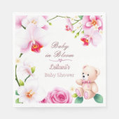 Baby in Bloom Blumendusche für Mädchen Serviette (Vorderseite)