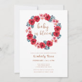 Baby in Bloom Blumenkreide Kinderdusche Einladung (Vorderseite)