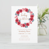 Baby in Bloom Blumenkreide Kinderdusche Einladung (Stehend Vorderseite)