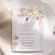 Baby in Bloom Blush Bloral Baby Dusche Einladung