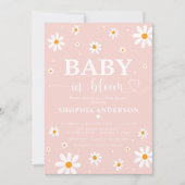 Baby in Bloom Blush Boho Daisy Blumendusche Einladung (Vorderseite)