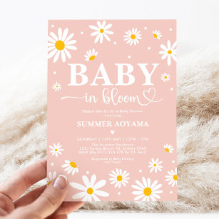 Baby in Bloom Blush Boho Daisy Blumendusche Einladung