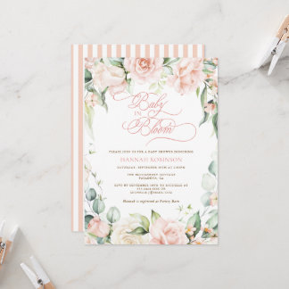 Baby in Bloom Blush Florals Baby Shower Invite Einladung