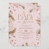 Baby in Bloom Blush Pink Baby Shower  Einladung (Vorne/Hinten)