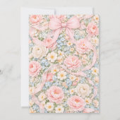 Baby in Bloom Blush Pink Bow Baby Shower Einladung (Rückseite)